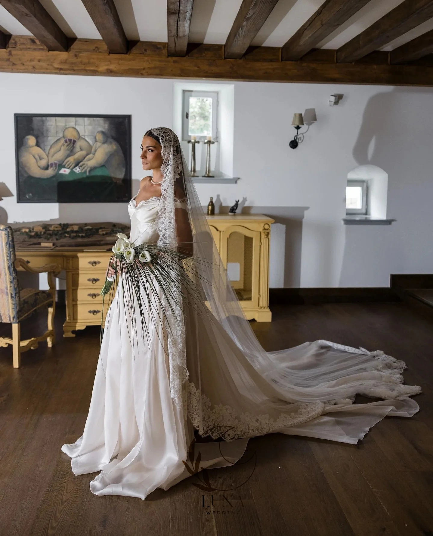 Luna Off Shoulder Modern Wedding Dresses Sweetheart Customized A-Line Elegant Bridal Wedding Snap Dresses Robe De Mariée