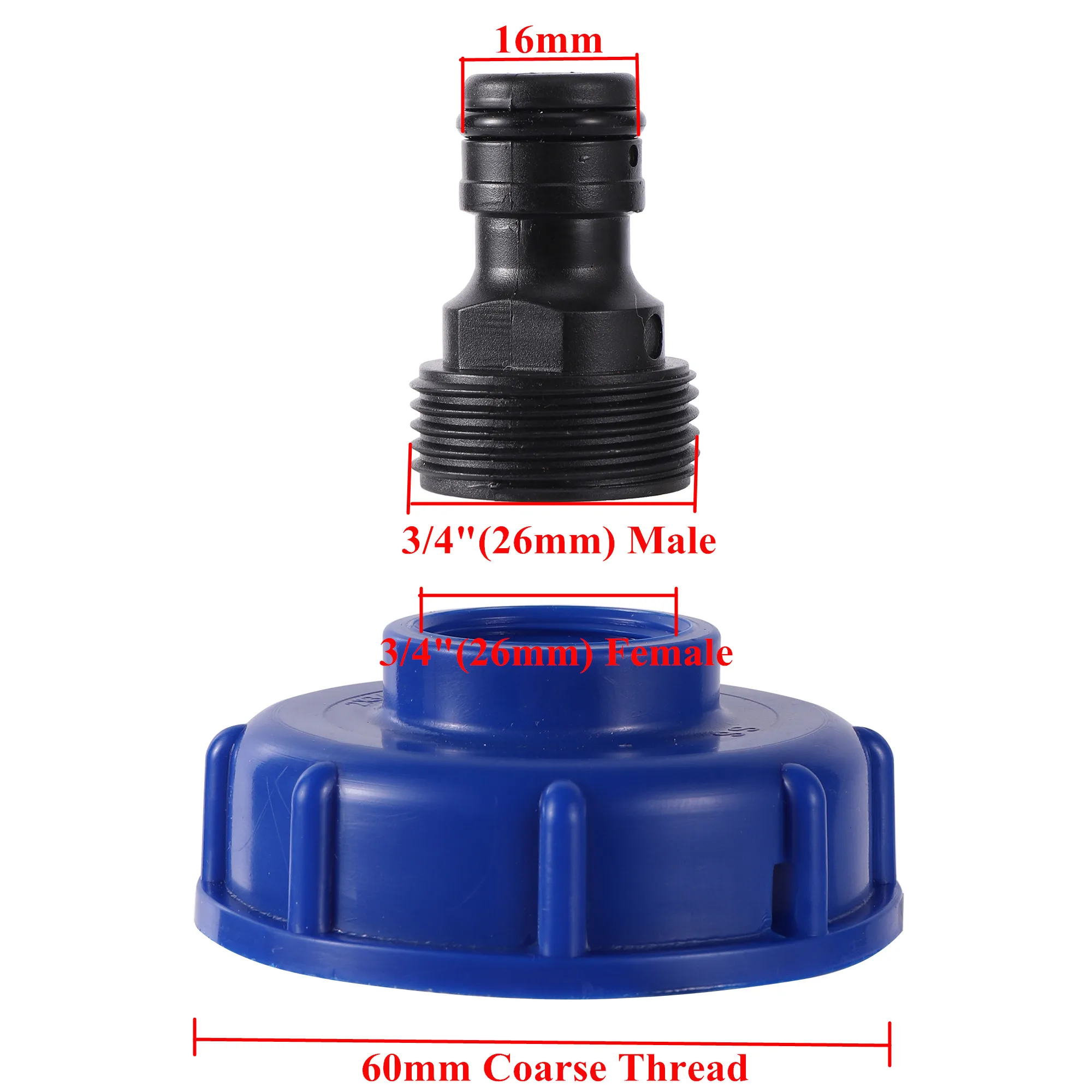 Trwały Adapter zbiornika IBC S60 * 6 gwint stromy do 1/2 \'\'3/4\'\' złącza wody wymiana zaworu