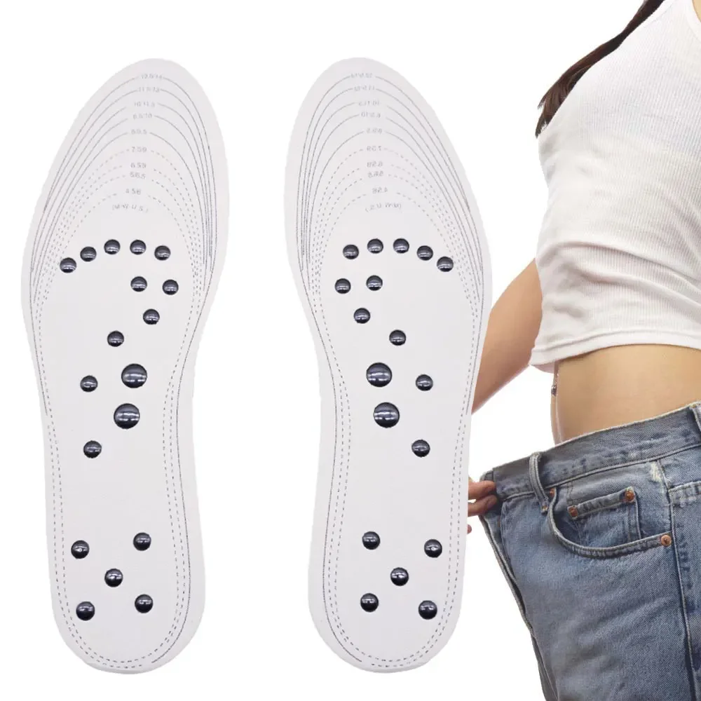 18 Magnets Uni Magnetic Therapy Massage Insoles Foot Acupressure Shoe Pads Therapy Slimming Insoles for Weight Loss