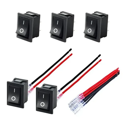 Imagen 2 del producto ZEXEF Mini interruptor basculante 12V interruptor de palanca de encendido y apagado con precableado 6A/250V 10A/125V AC 12V DC interruptores eléctricos para aplicar DIY