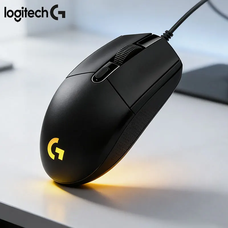 

Проводная мышь Logitech G203 с RGB-подсветкой, 8000 DPI, подходит для начинающих геймеров и офисного использования, совместима с ПК и ноутбуками