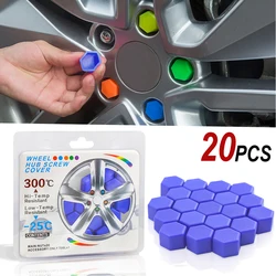 20Pcs 17/19/21mm Car Wheel Caps Bolts Covers Nuts Silicone Auto Wheel Hub Protectors Screw Nut Decoration Anti Rust Cover Trim