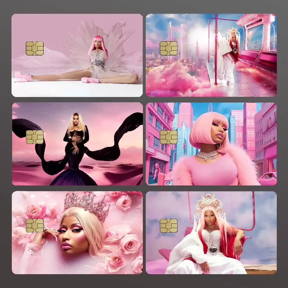 Rapper N-Nicki M-Minaj Credit Skin Cover Card Stickers 4PCS Film Bus Pass Front Decoration Bank Debit Waterproof