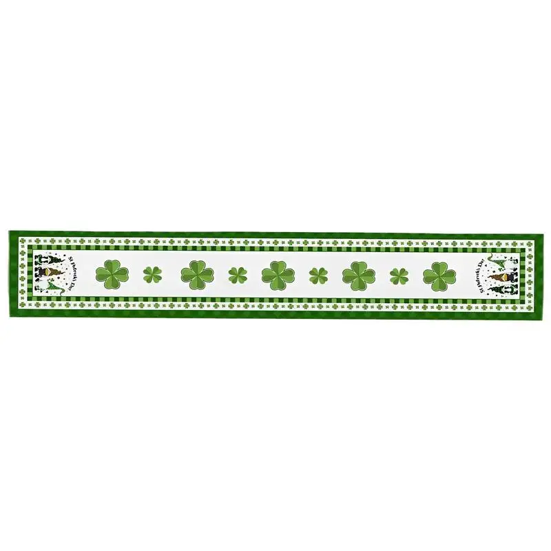 St Patricks Day Table Runner Long Table Runner Shamrock St Patricks Day Tablecloth for Indoor Outdoor Home Party Supplies