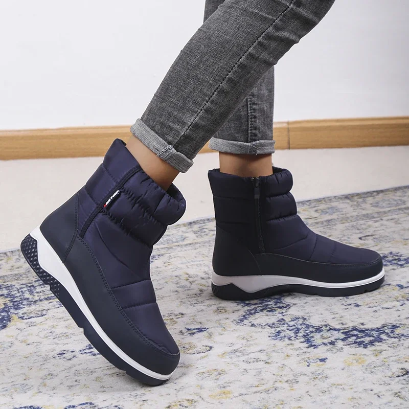 2023 Winter Boots Women Ankle Platform Boots Waterproof Snow Boots Warm Fur Female Boots Winter Shoes Woman Footwear Chaussures image 3