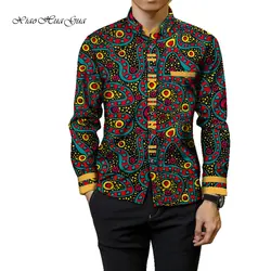 Fashion Mens Africa Festive Clothing Ankara Clothes African Print Tops Long Sleeve print Cotton patchwork T-shirt wyn905