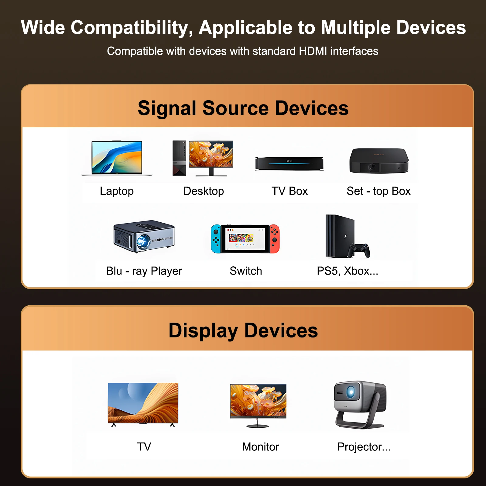 كابل HDMI 2.1 8K Ultra HD - 4K 240 هرتز لأجهزة الكمبيوتر المحمولة وشاشات التلفزيون - كابل فيديو عالي السرعة