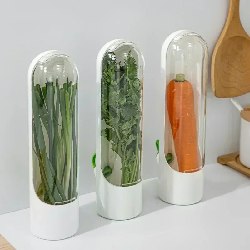 Praktische Werkzeuge Kühlschrank Kräuter Crisper Saver Pod Container Gemüse Konservierung Flasche Halten Kräuter Cilantro Petersilie Spargel