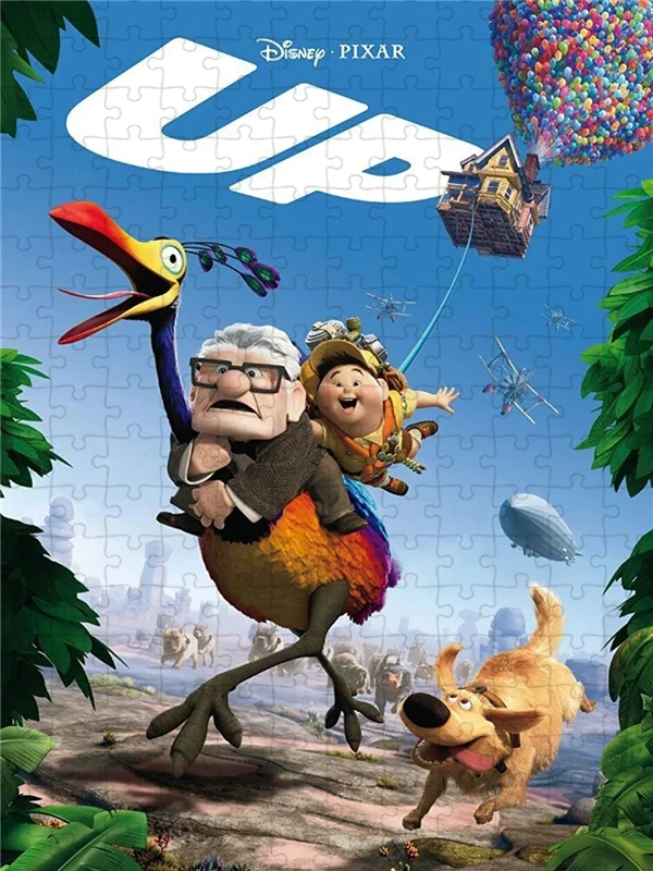 Disney filme pixar up quebra-cabeça 108/200/300/500/1000 peças dos desenhos animados quebra-cabeças de madeira para adulto jogo de descompressão brinquedos artesanais