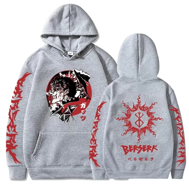 Japanese Anime Hoodie New Fashion Hoodies Manga Berserk Long Sleeve Pullovers Vintage Y2k Tops Casual Harajuku Men's Sweatshirts