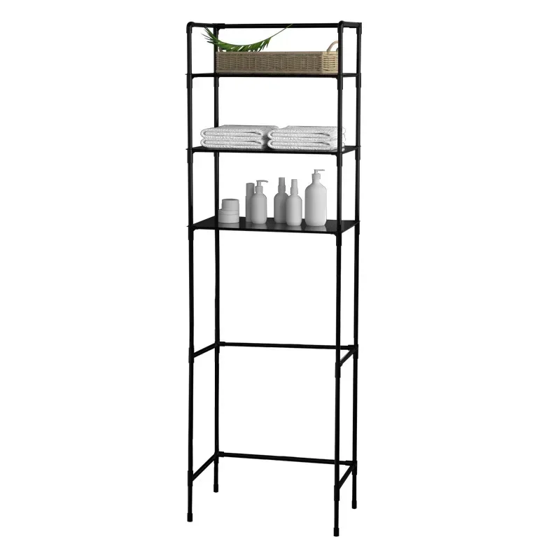 Floor-mounted Over-the-toilet Storage Rack Punch-free Three Layers Large Capacity Bathroom Shelf