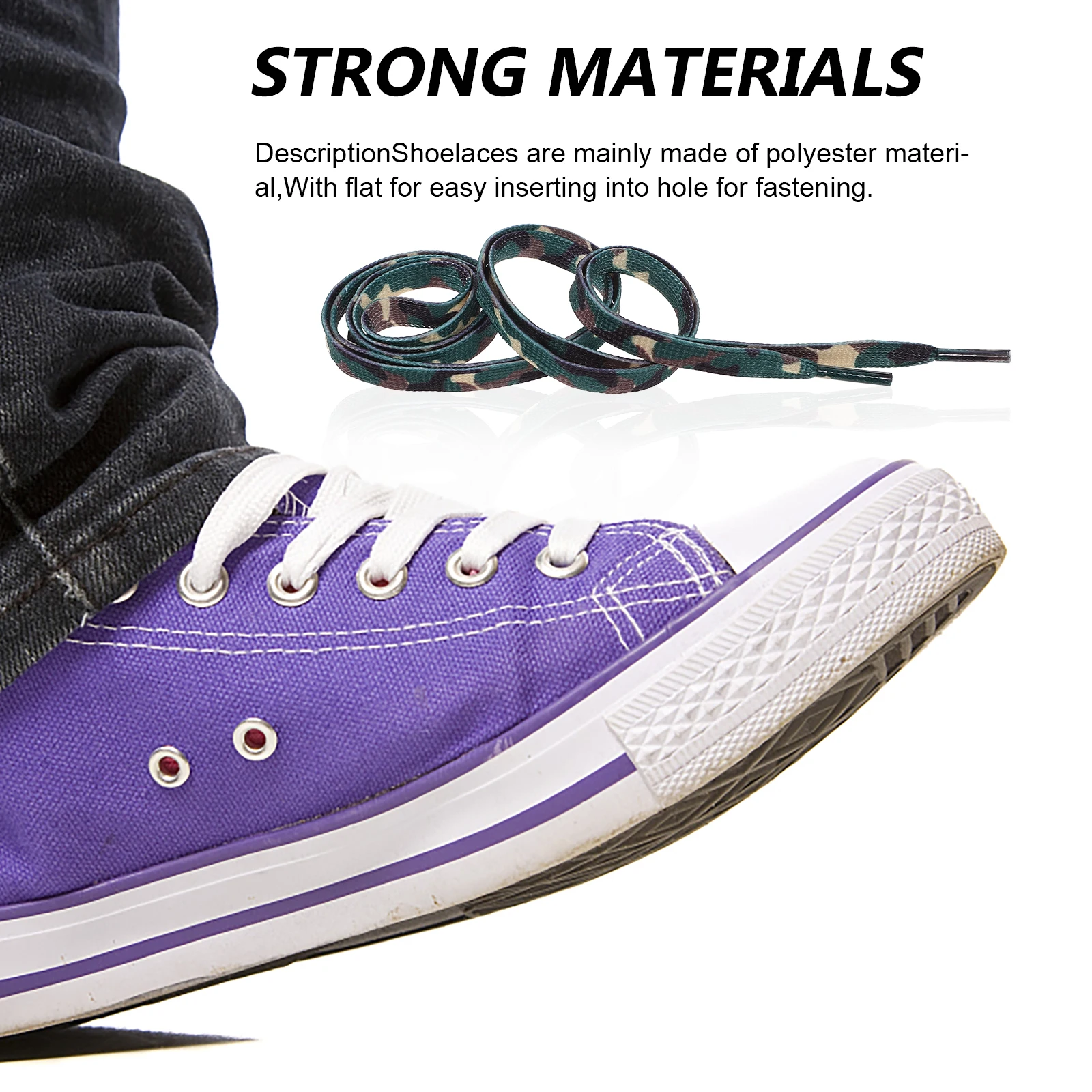 

3 пары полиэстеровых камуфляжных шнурков с шикарным принтом, прочные шнурки, замена для кроссовок, ботинок, спортивных