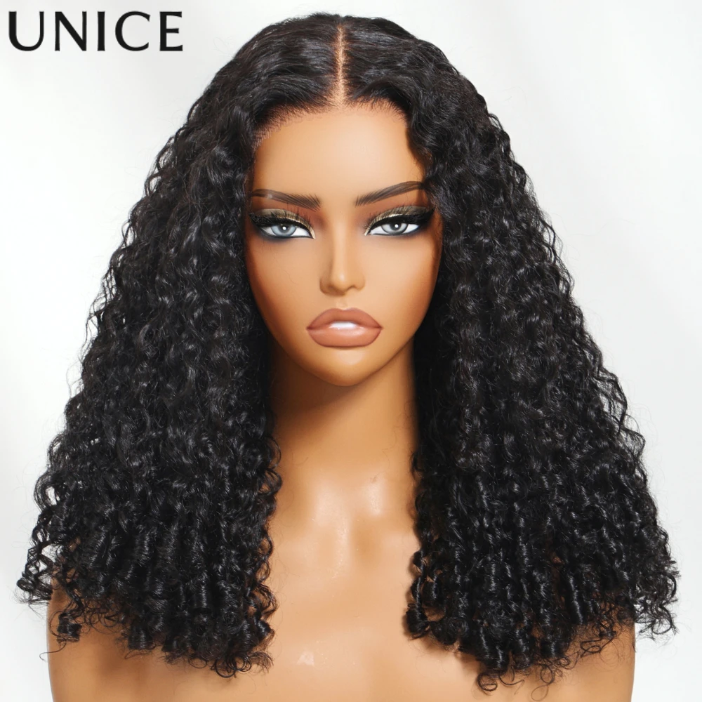 UNICE شعر بشري مجعد شعر مستعار مع نهاية حلزونية 7x5 قبل قطع قبل التبييض غلويليس الباروكات شعر الإنسان جاهز للارتداء #2