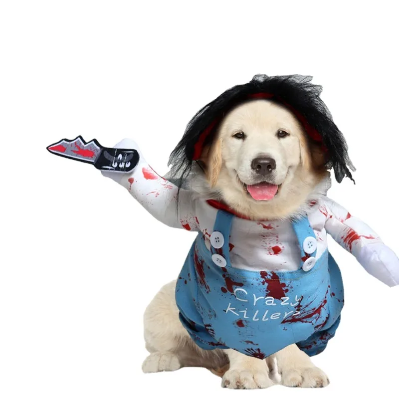 Pet Bloody Doll Transformer Costume Dog Supplies Costume Cospaly Halloween Dog Costume Clothes