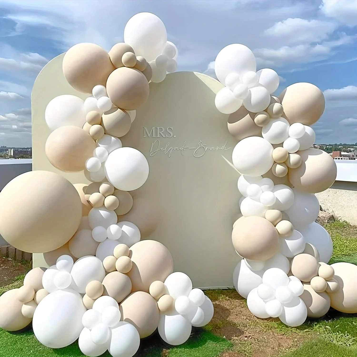 Balloon Arch Kit - 143Pcs White Sand Balloon Garland Arch