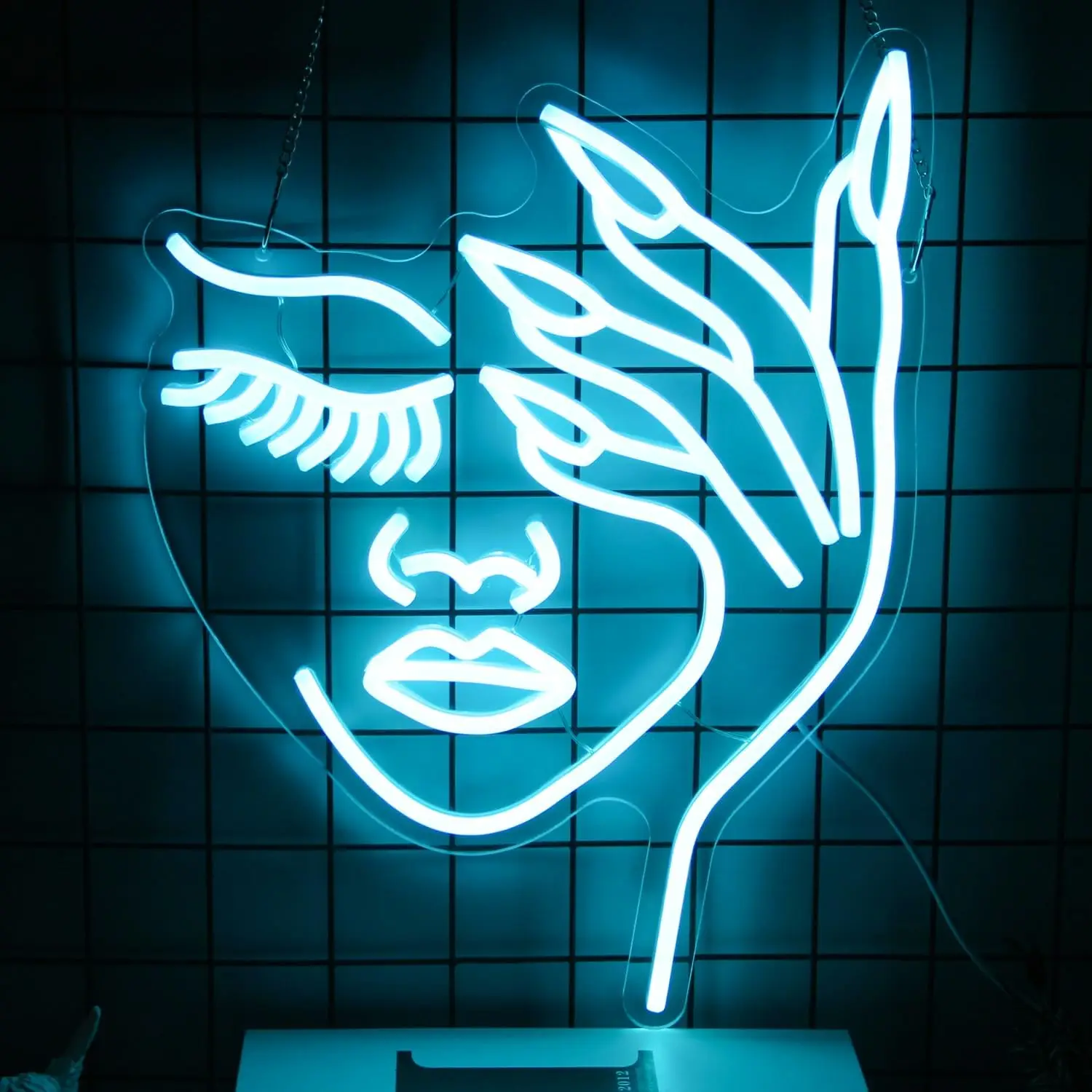 Neon Wall Sign Dimmable Woman Face Neon Lights for Bar Pub Bedroom Hotel Caffee Shop Office Decor Aesthetics Draw Birthday Gifts
