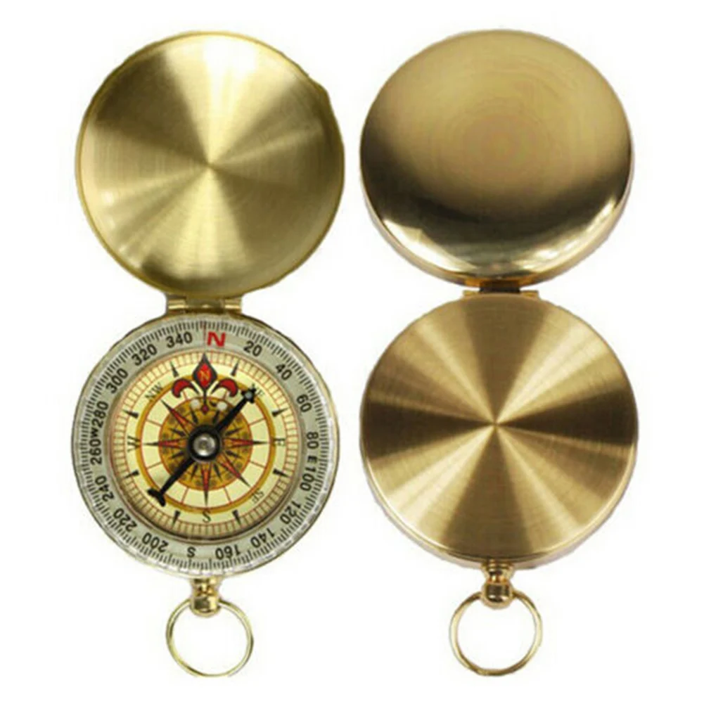 Hiking Pocket Watch Flip Cover For Compass Brass Portable Noctilucent Vintage-compass For Outdoor Mountain Climbing Parts