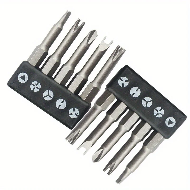 5pcs/set Special Shaped Screwdriver Set 50mm U-shaped Y-Type Triangle Inner Cross Three Points Screwdriver Bit Tool