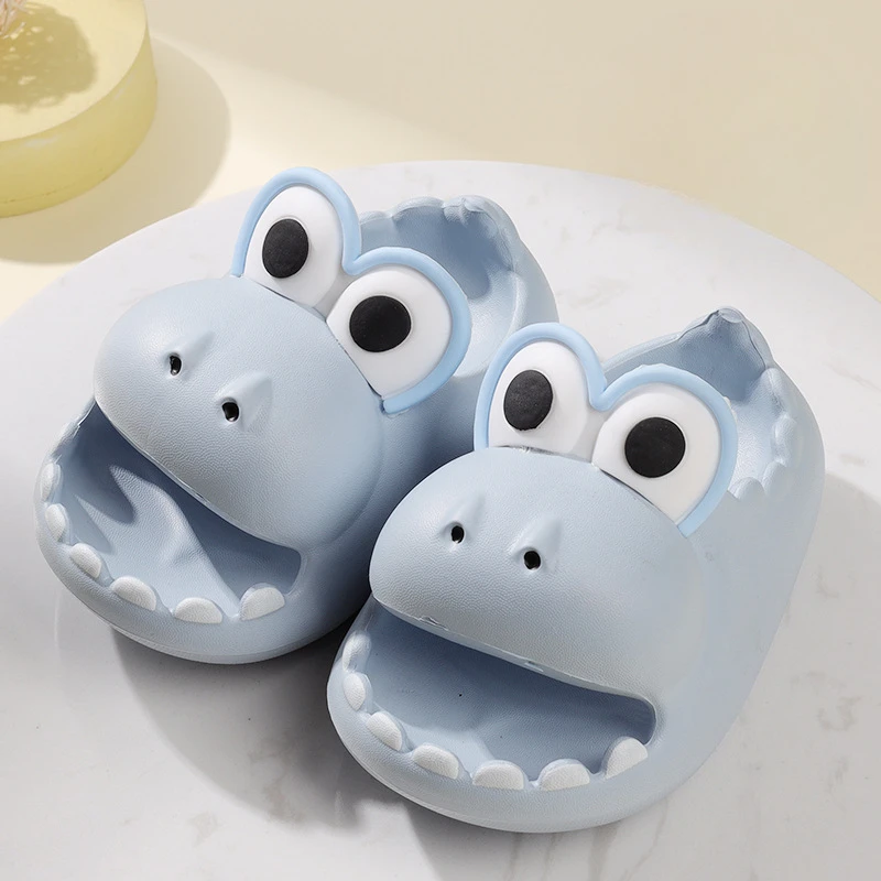 Child Summer Slippers Boy Girl Shoes Cartoon Dinosaur Slippers Home Bathroom Anti-slip Kids Stomping Shit Feeling Beach Sandals