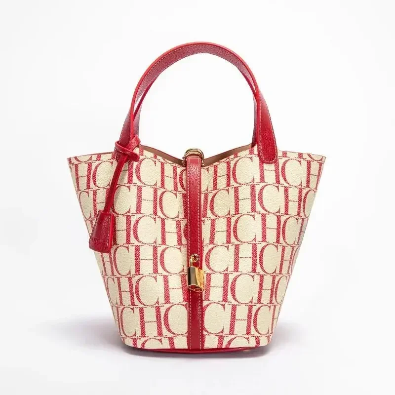 CH Large Capacity Commuter Travel Crossbody Bag Luxury Brand Women's Shoulder Bag PVC Jacquard Texture Fashion Women's Tote Bag image 5