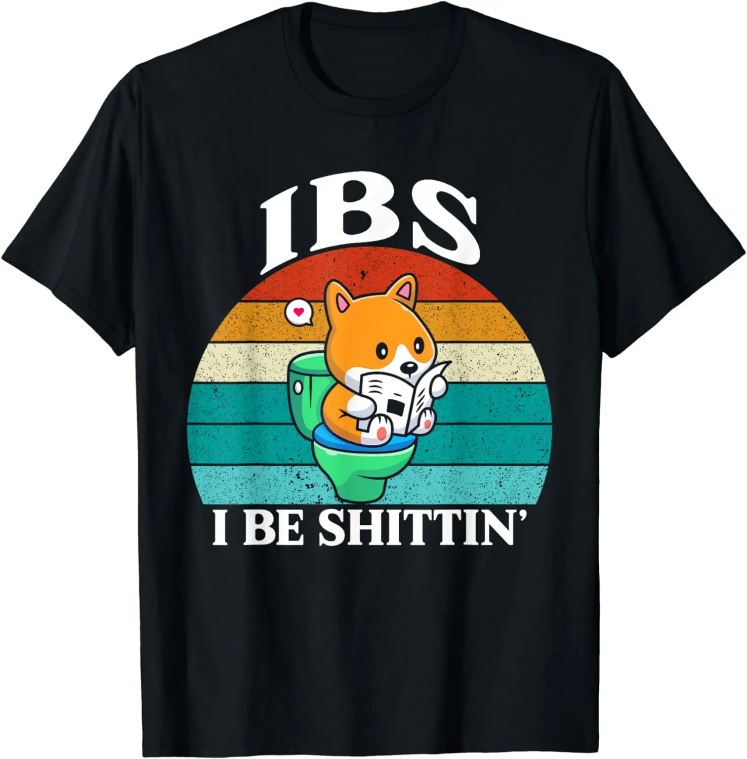 IBS I Be Shittin' TShirt - Funny Retro Corgi Read Newspaper T-Shirt