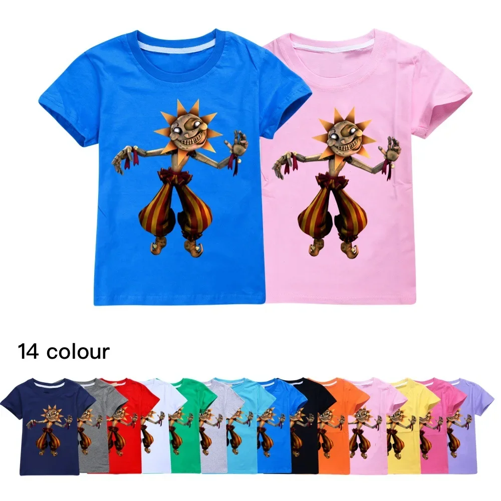 Summer Kids Fnaf Sundrop  Top Short Sleeve T-shirt Cotton Tshirts Girls Clothes For Boys Tee costumes Fashion christmas 1182