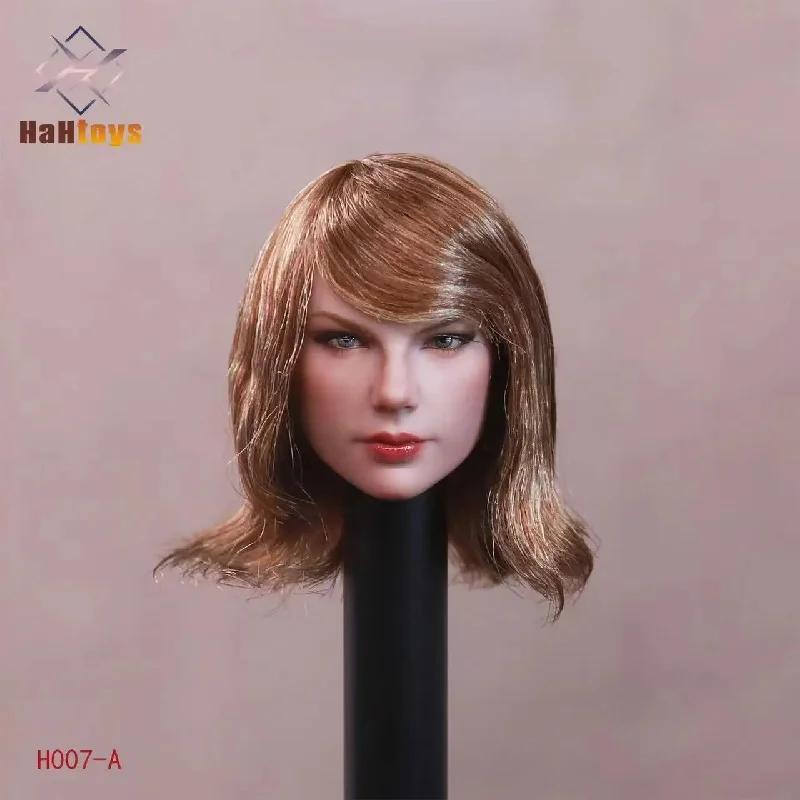 HaHtoys H007 1/6 Female Soldier Taylor Head Sculpture American Female Singer Head Model For 12 Inch Action Figure Body Toys Doll