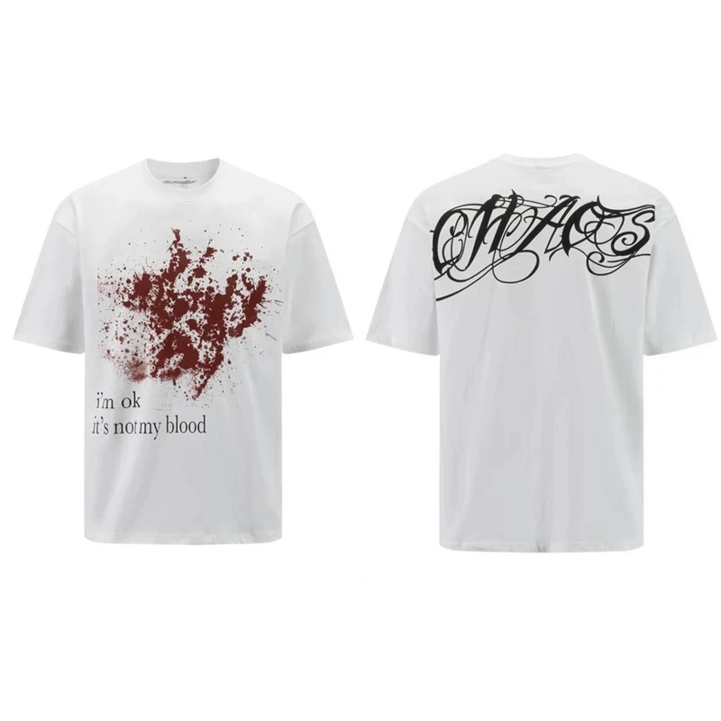 Ken Carson Opium IM OK Limited Edition Short Sleeve T-Shirt Cotton round Neck Loose Fit Youthful Popular Daily Wear for All