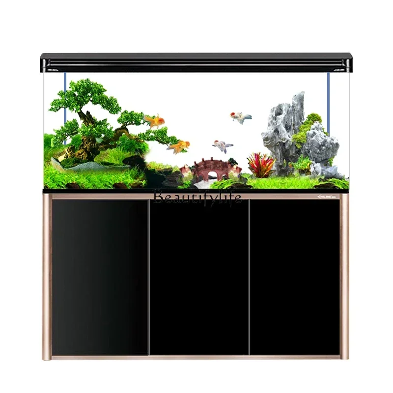 

ld33-Living Room Small Hallway Living Room Home Floor Entrance Integrated Change Water Landscape Fish Tank