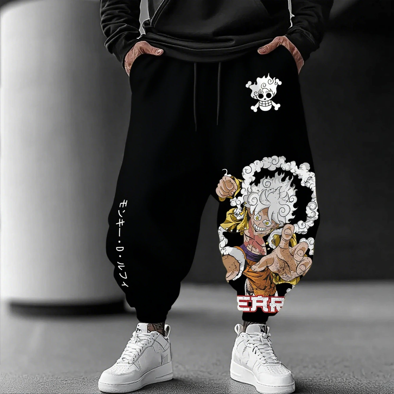 Pantalones de hombre de One Piece Luffy Gear 5 Nika, ropa informal con estampado de Anime, pantalones deportivos informales para gimnasio, pantalones de chándal de hip hop a la moda para primavera y otoño