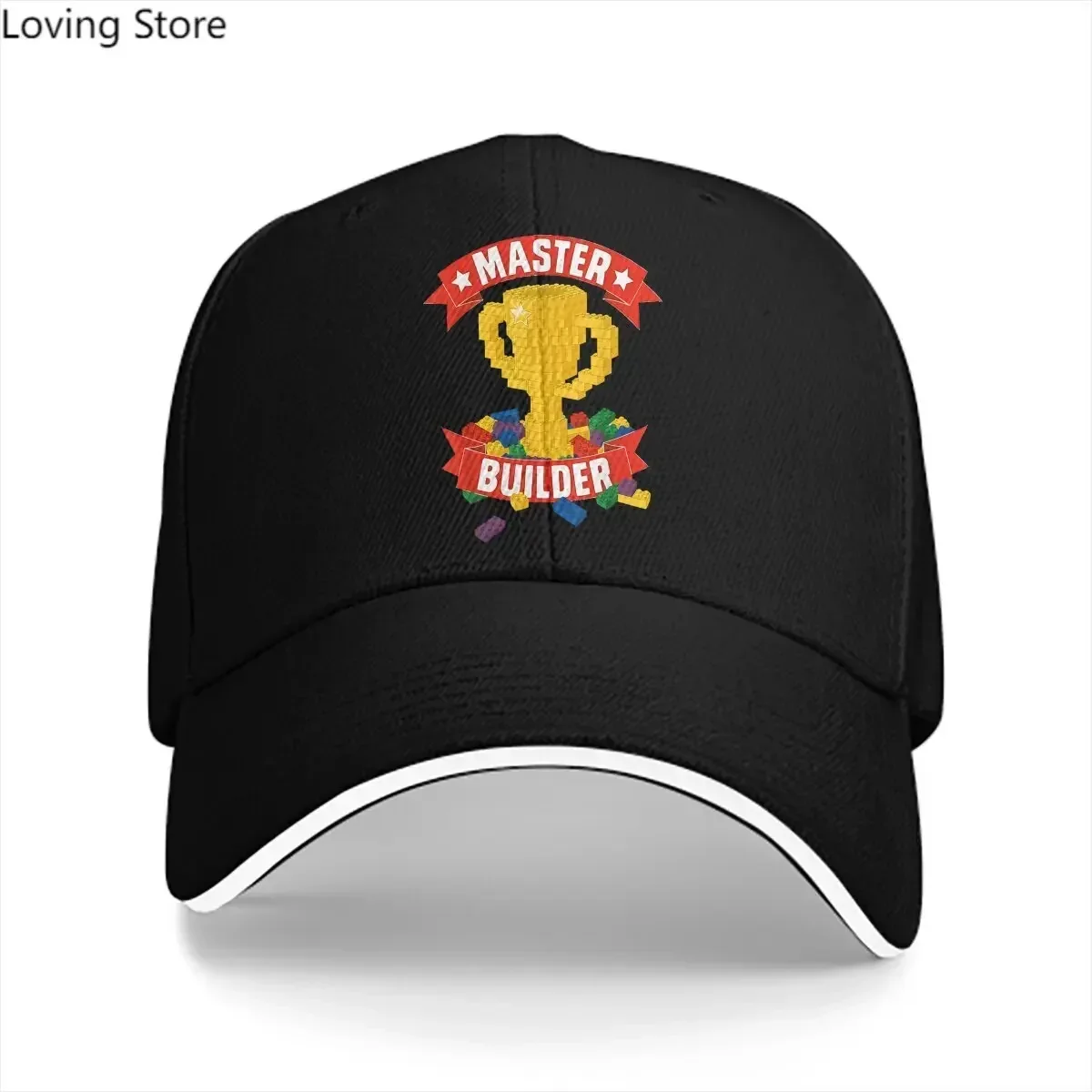Pure Color Dad Hats Master Builder Building Blocks Hat Sun Visor Baseball Caps Building Blocks Peaked Cap