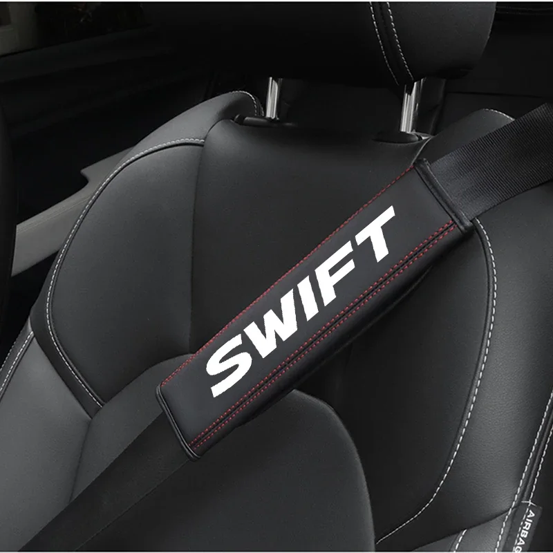 For suzuki swift 1pc Cowhide Car Interior Seat Belt Protector Cover For suzuki swift car Auto Accessories