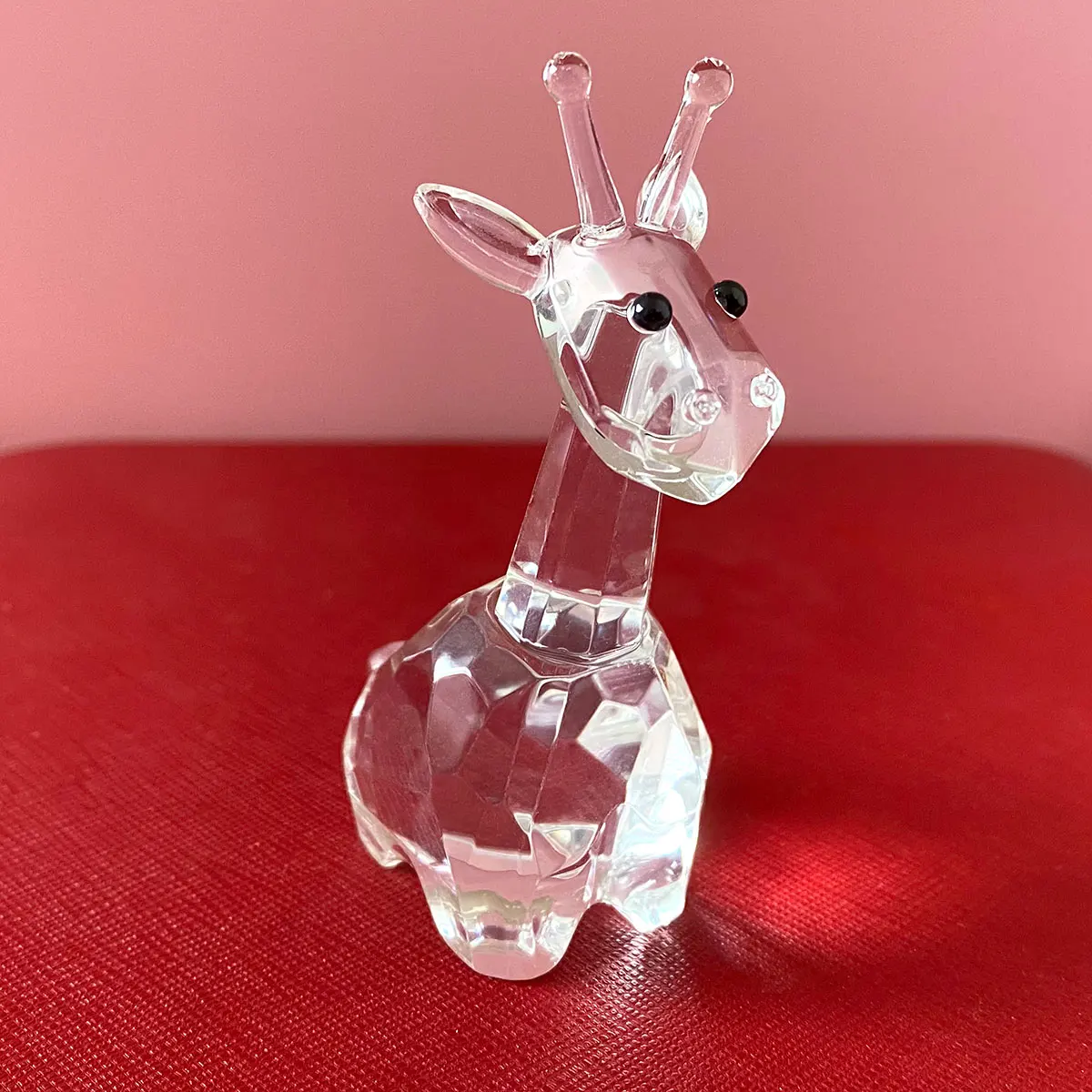 Crystal Deer Figurine Clear Glass Giraffe Art Wild Animals Paperweight Collectible Christmas Gift Home Table Decor