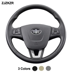 Hand Sewing Car Steering Wheel Cover Black Beige Dark Gray Leather For Faw Besturn X40 B50 2016-2020 Funda Volante Braid ON Wrap