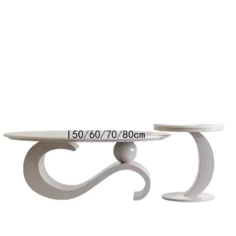 

New rock slab oval coffee table light luxury modern living room home simple and minimalist
