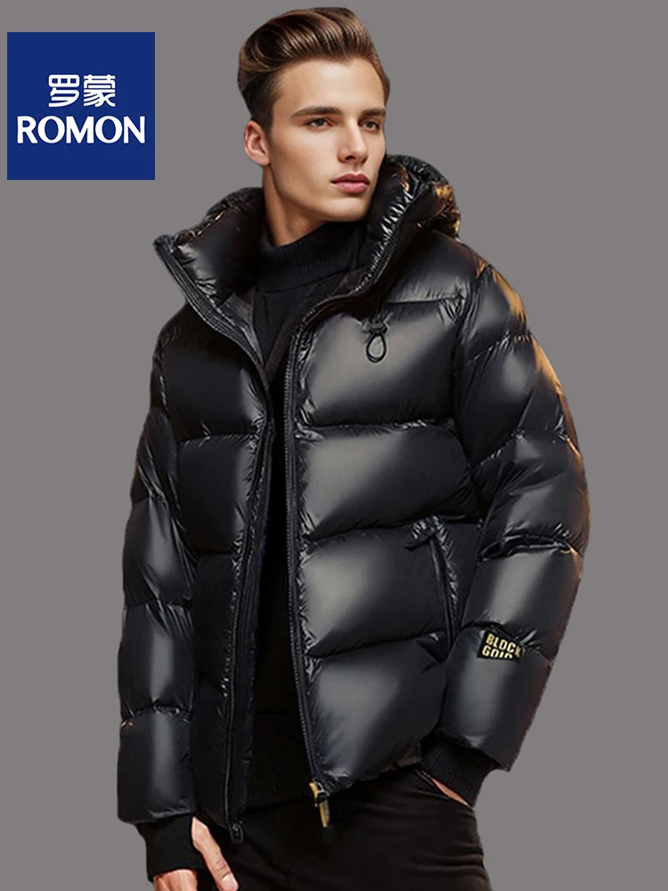 

Lormen Thiened Heavyweight down Jaet Men's Winter Warm Outerwear White Du Feather Bread Sle Casual Faion Urban Wear