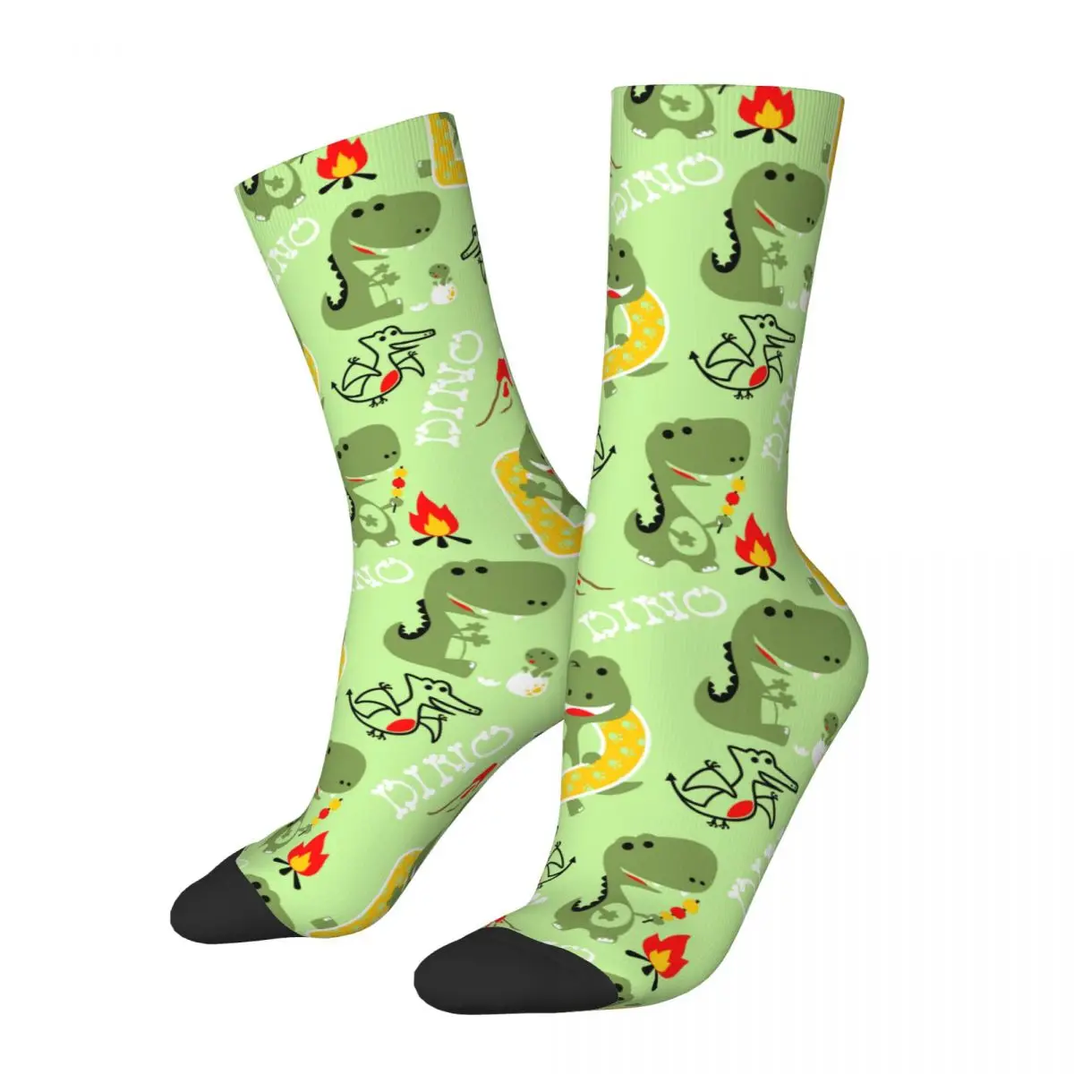 Dino Pattern Dinosaur Dinosaurs Socks Male Mens Women Autumn Stockings Printed