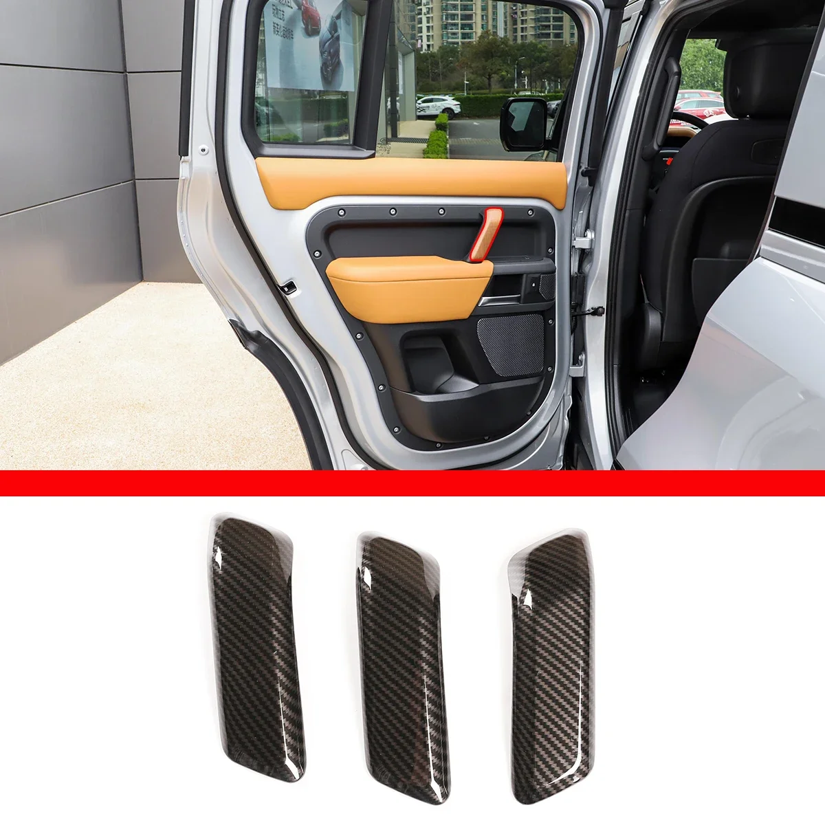 ABS carbon fiber For Land Rover Defender 90 110 2020-2024 Car door handle cover sticker accessories (High-end version)