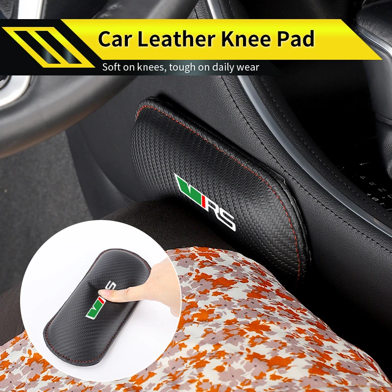 

Car leather knee pads with back storage compartment For Skoda VRS Octavia Kamiq Kodiaq Karoq RS Superb Fabia Rapid Favorit