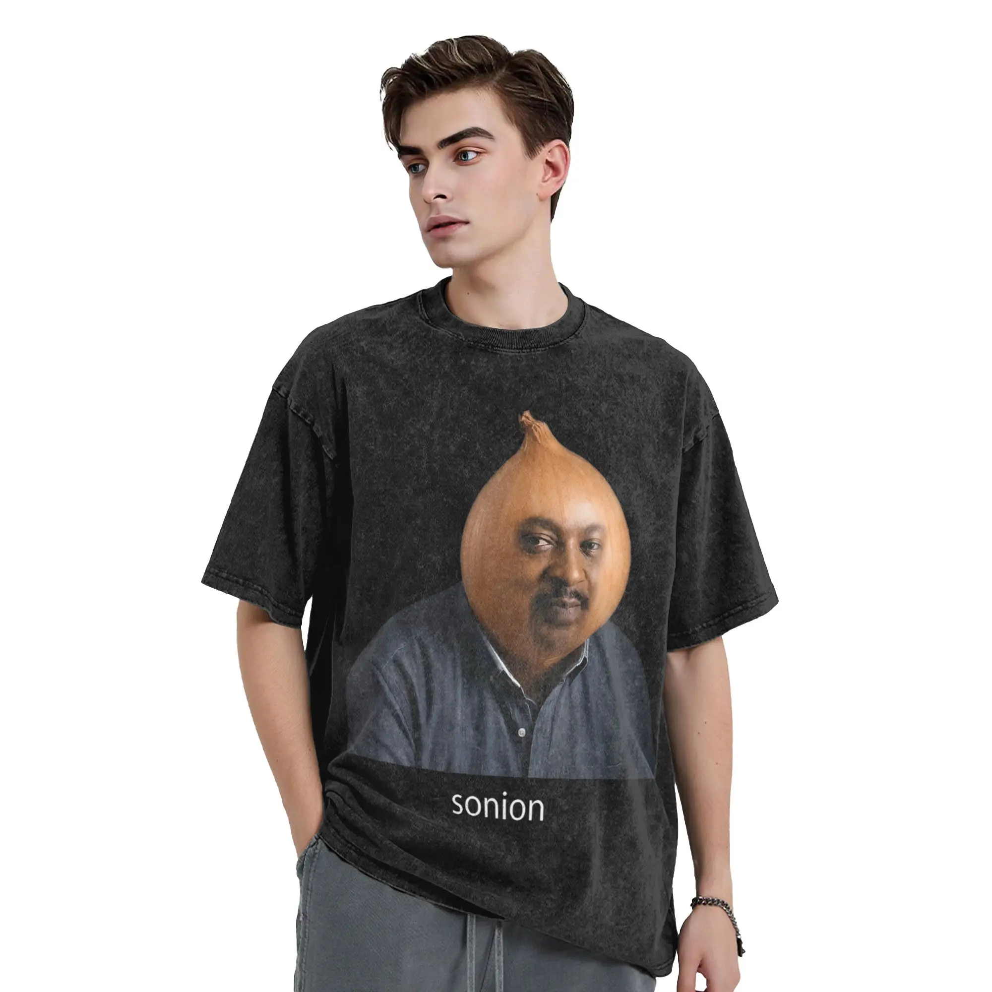 Sonion Ring Tuff Meme Genz T Shirts Hip Hop Washed 100% Cotton Oversize T-Shirts Men Women Tops Streetwear Summer Tee Shirt