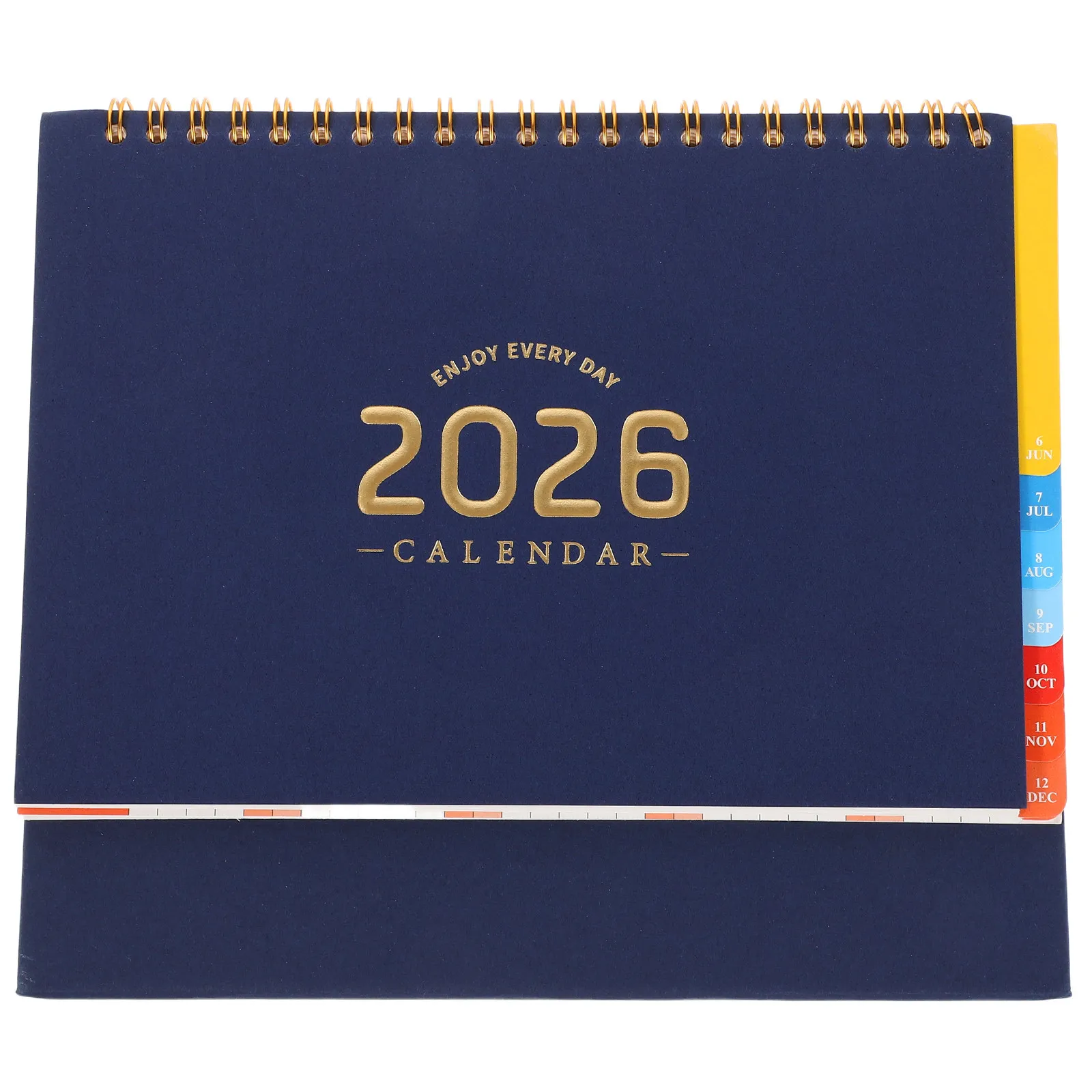 

Компактный настольный календарь-ежедневник 2026 с откидной обложкой, на двойной пружине, еженедельный и ежемесячный планировщик для работы и личных целей, настольный органайзер