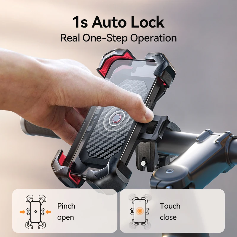 Joyroom Uchwyt rowerowy na telefon 360° Uniwersalny uchwyt rowerowy na telefon do stojaka na telefon komórkowy 4,7-7 cali Uchwyt odporny na wstrząsy Klips GPS — zdjęcie produktu 2