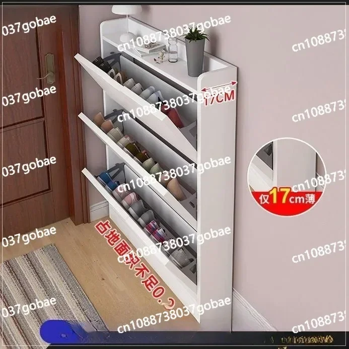 Shoe Cabinet Household Entrance Small Narrow Entrance Cabinet New 2024 Indoor Wall Tipping Bucket Shoe Rack