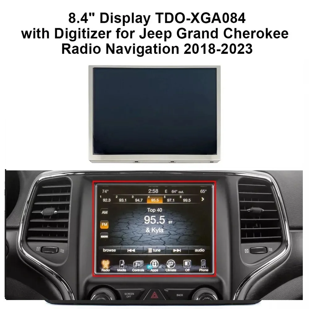 

Dashboard 8.4" Display for Jeep Chrysler Dodge Radio Navigation Panel TDO-XGA084 with Digitizer 2018-2023
