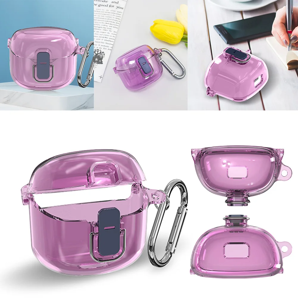 Earbuds Skin Cover Shockproof Hard PC Shell Clear Case Cover Protective Sleeve Anti-drop for JBL Tune Flex 2023 Wireless Earbuds