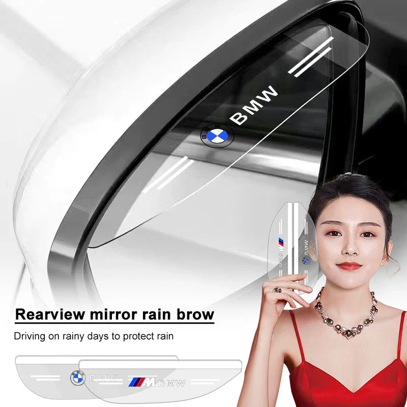 

2x Car Rear View Mirror Sticker Rain Eyebrow Auto Side Mirror RainProof Cover For BMW E46 E39 E90 E60 E36 F30 F10 E34 E30 F20