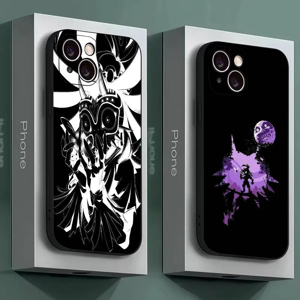 Z-Zeldas M-Majoras Maske Handyhülle Schwarz Silikon Matte Handyhülle für iPhone 17 Air 16 15 14 13 12 11 Pro Max TPU Soft Case