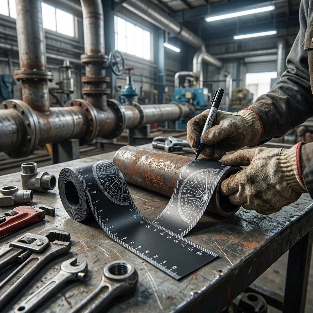 Pipe Measuring Tool Wrap Around Tape 1-24 Inch Diameter Circumference Scale For Piping Marking Cutting Fitter Industrial Tools