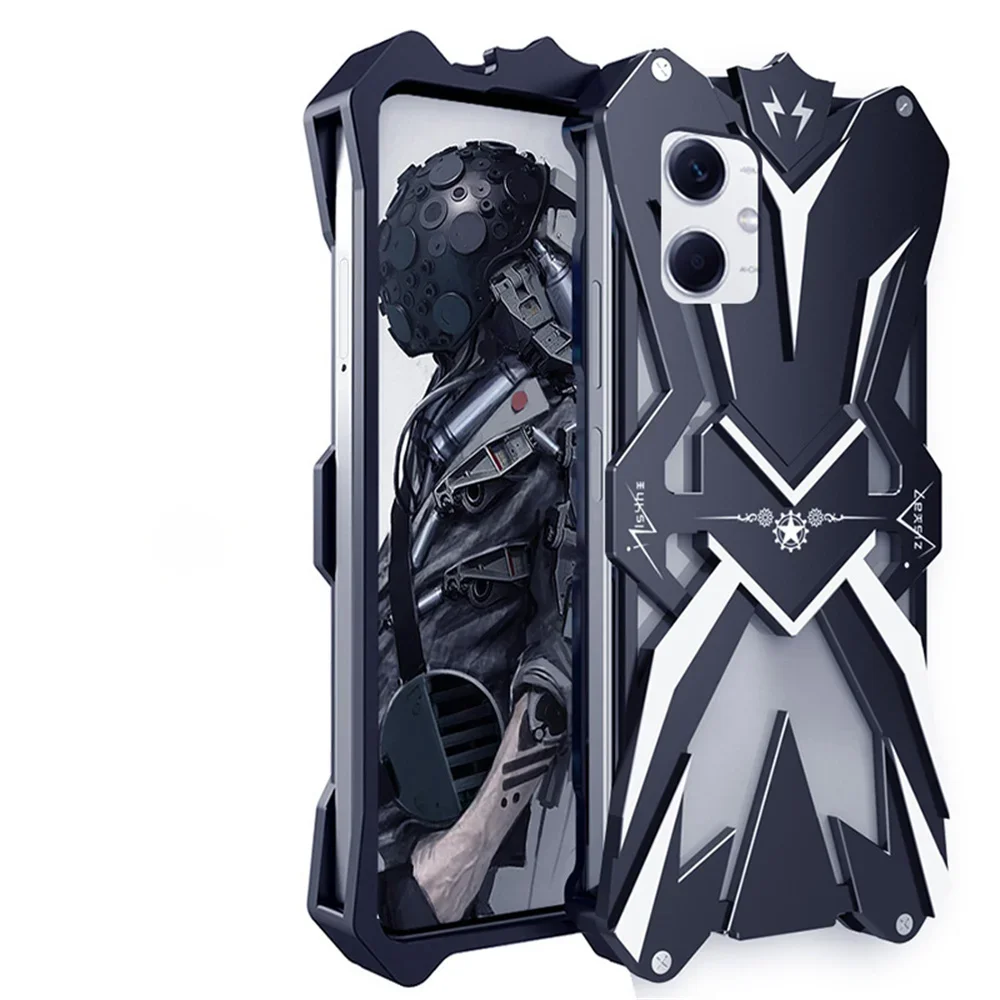 Hollow Design Shockproof Aluminum Metal Armor Case For Xiaomi Redmi Note 13 Pro + 11 11T Pro 11E 11SE 12 Turbo 12 Pro Case