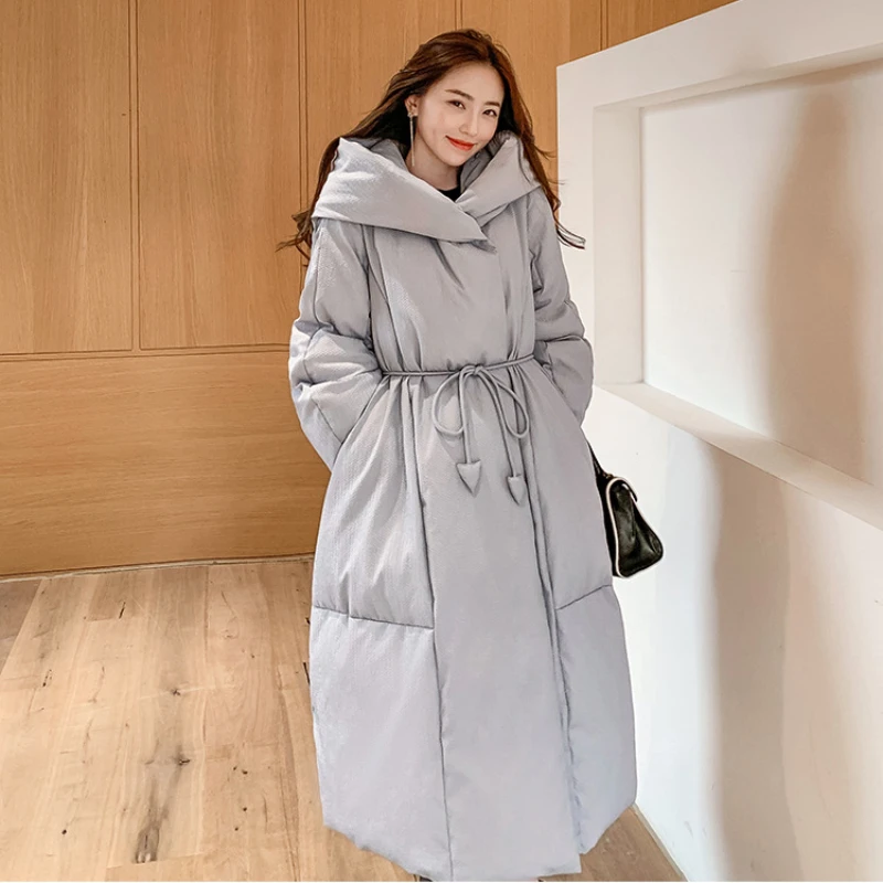 Women\'s Down Jacket Winter Coat Female Occidental Style Simple Casual Parker Windproof Thickened Warm Hooded Snow Puffer Coats